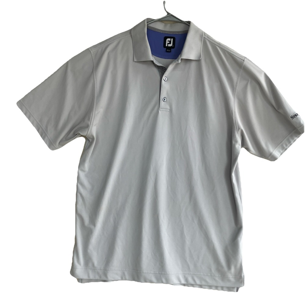 Footjoy Polo Mens 2XL XXL Blue Pattern Golf‎ Performance Shirt Athletic Stretch